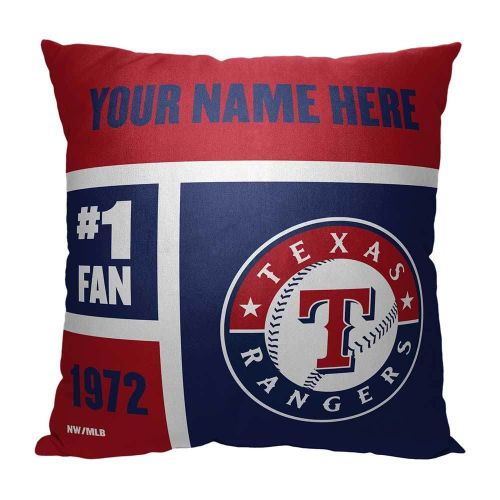 [Personalization Only] OFFICIAL MLB Colorblock Personalized Beach Towel - Texas Rangers