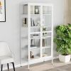 Display Cabinet White 35.4"x15.7"x70.9" Steel and Tempered Glass