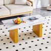 Modern minimalist Tempered glass with sticker desktop coffee table and dining table, paired with golden MDF decorative columns. Computer desk. Game ta