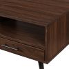 Contemporary 2-Drawer Low Coffee Table ‚Äì Dark Walnut