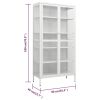 Display Cabinet White 35.4"x15.7"x70.9" Steel and Tempered Glass