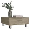 DEPOT E-SHOP Staten Coffee Table, Four Legs, One Drawer , Light Pine