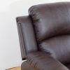 82 Inch Modern Bonded Leather 3 Seater Sofa Couch With 2 Cup Holders And Two Recliner Chaise,Recliner Sofa With Padded Armrest For Living Room,Dorm Br