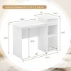 Computer Desk with Drawer Modern Laptop PC Desk with Adjustable Shelf and Cable Hole
