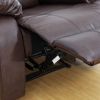 82 Inch Modern Bonded Leather 3 Seater Sofa Couch With 2 Cup Holders And Two Recliner Chaise,Recliner Sofa With Padded Armrest For Living Room,Dorm Br
