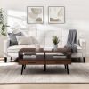 Contemporary 2-Drawer Low Coffee Table ‚Äì Dark Walnut