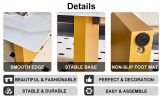 Modern minimalist Tempered glass with sticker desktop coffee table and dining table, paired with golden MDF decorative columns. Computer desk. Game ta