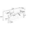 Modern Sofa 3-Seat Couch with Stainless Steel Trim and Metal Legs for Living Room, Grey