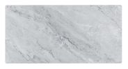 Landon 47" Coffee Table with Glass Gray Marble Texture Top and Bent Wood Design