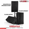 5 Core Powered PA Speaker ‚Ä¢ 1500W Peak Portable Active Powered DJ Audio System ‚Ä¢ w Bluetooth 5.1 ‚Ä¢ SD USB AUX MIC FM RCA Input ‚Ä¢ 2 Wireless UH