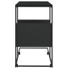 Side Table with Wheels Black 21.7"x14.2"x25" Engineered Wood