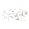 Contemporary 2-Drawer Low Coffee Table ‚Äì Dark Walnut