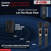 5 Core Powered PA Speaker 200W RMS Portable Active Powered DJ Audio System w Bluetooth 5.1 Two Wireless UHF Mics and Remote