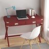 Computer Desk with Storage, Solid Wood Desk with Drawers, Modern Study Table for Home Office,Small Writing,