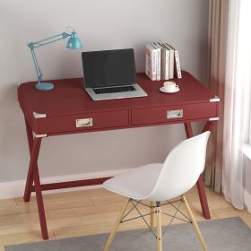 Computer Desk with Storage, Solid Wood Desk with Drawers, Modern Study Table for Home Office,Small Writing, (Color: as Pic)