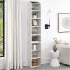 8-Tier Media Tower Rack, CD DVD Slim Storage Cabinet with Adjustable Shelves, Tall Narrow Bookcase Display Bookshelf for Home Office,Multi-functional