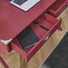 Computer Desk with Storage, Solid Wood Desk with Drawers, Modern Study Table for Home Office,Small Writing,