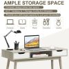 Stylish Computer Desk Workstation with 2 Drawers and Solid Wood Legs
