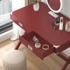 Computer Desk with Storage, Solid Wood Desk with Drawers, Modern Study Table for Home Office,Small Writing,